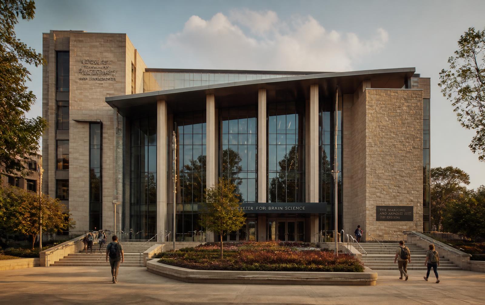 The Psychology Online University campus building at dusk