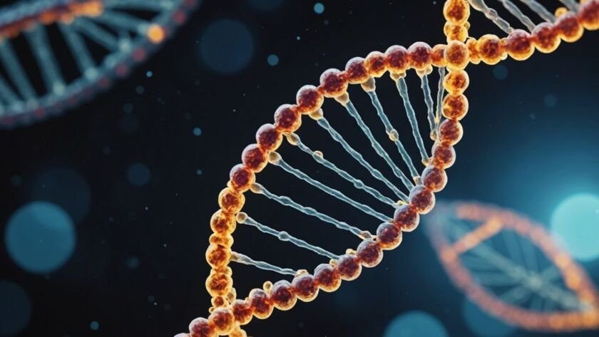 DNA helix with highlighted gene linked to ALS discovery