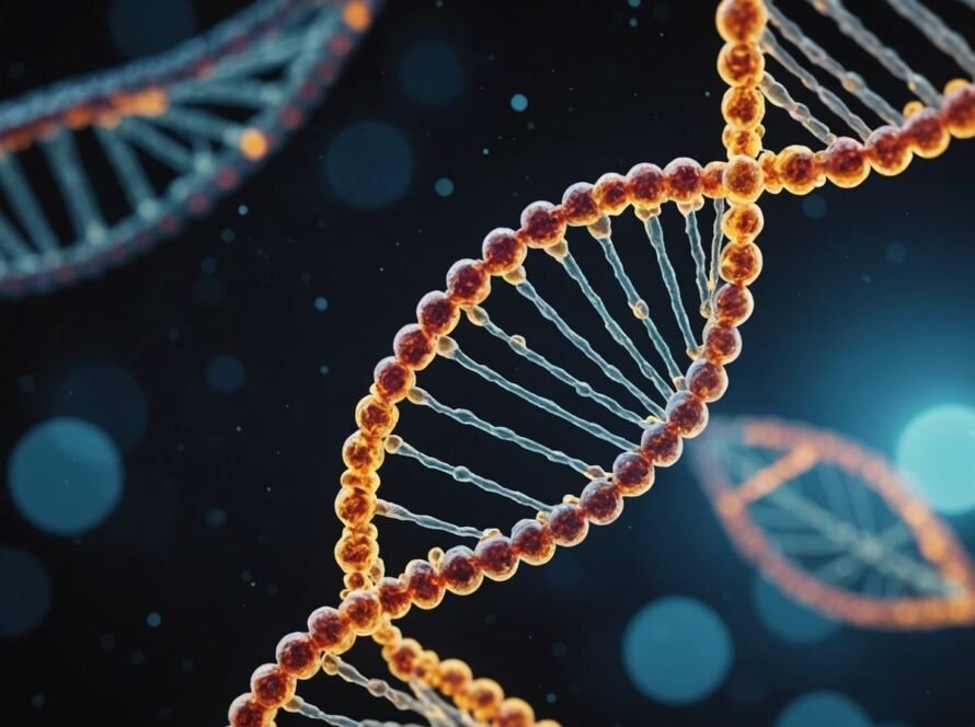 DNA helix with highlighted gene linked to ALS discovery